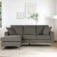 Modern Fabric Sofa & Reversible Chaise - Dark Gray 78" - Revel Sofa 