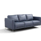 Astonic Contemporary Italian Leather 3 Seat Sofa, Blue 85" - Revel Sofa 