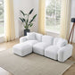 Contemporary Modular Sectional Sofa in Teddy Fabric with Ottoman (4pc) 95" - Revel Sofa 