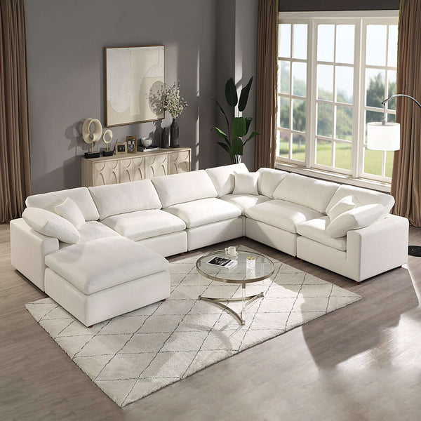 Modern Modular Sectional Cloud Sofa, Fully Customizable - Available in White or Blue - Revel Sofa 