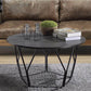 Sytira Round Geometric Coffee Table, Espresso - Revel Sofa 