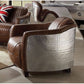 Brancaster Retro Inspired Lounge Chair in Brown Top Grain Leather & Aluminum - Revel Sofa 