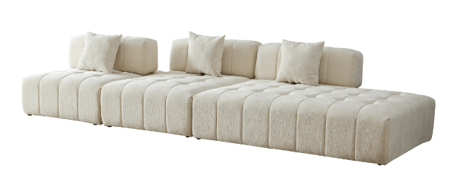 Modern Tufted Modular 3pc. Sectional Sofa 143” - Revel Sofa 