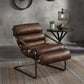Dolgren Accent Chair Top Grain Leather & Base With Matte Iron Finish - Revel Sofa 