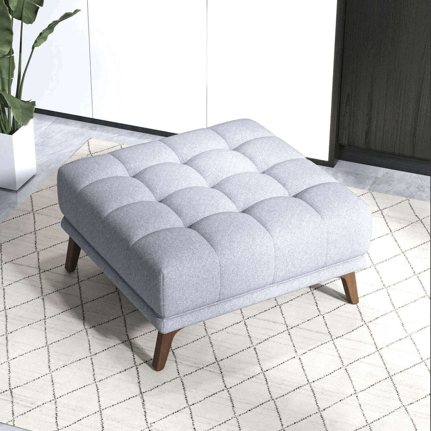 Addison MCM Square Tufted Ottoman - Revel Sofa 