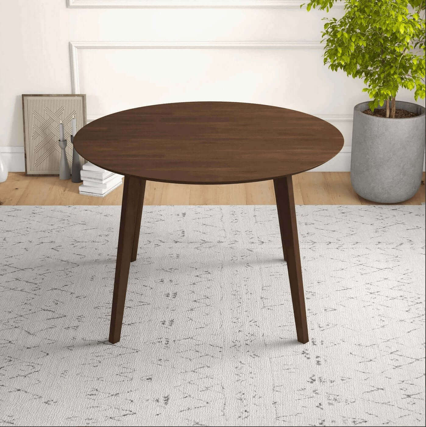 Alana MCM Round Solid Wood Dining Table - Revel Sofa 