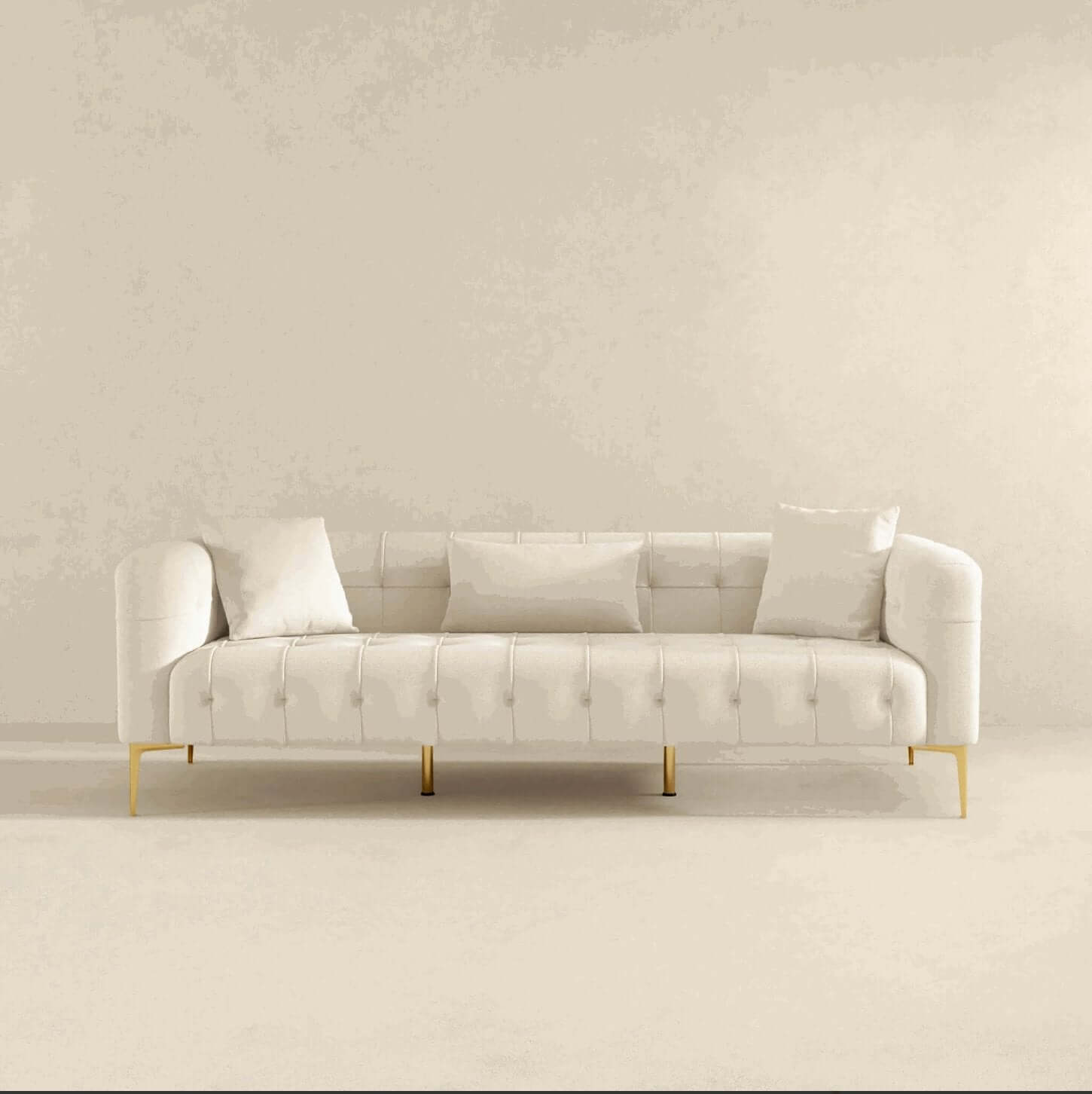 Alessandra Tufted French Boucle Sofa, Cream 91" - Revel Sofa 