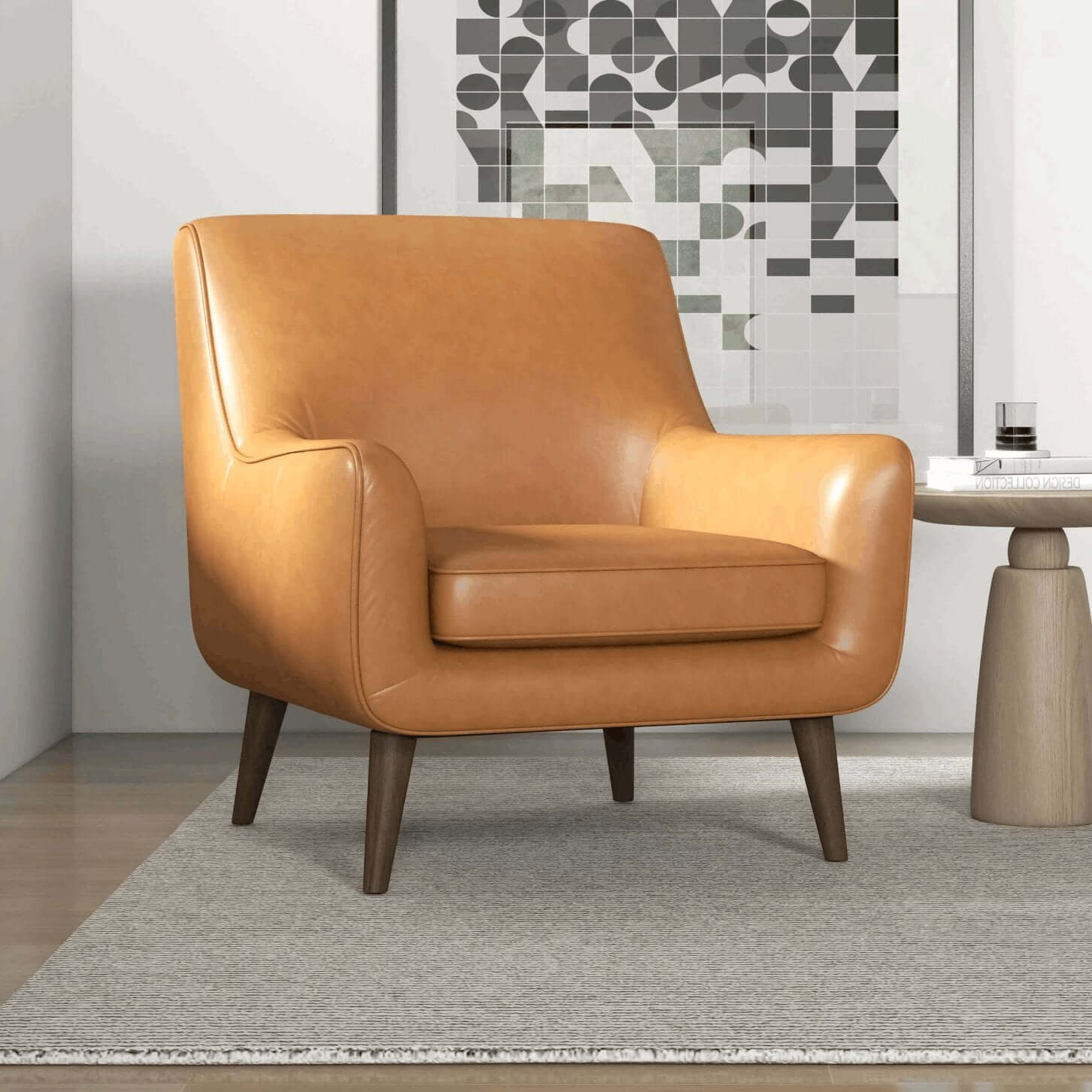 Alex Leather Lounge Accent Chair - Revel Sofa 