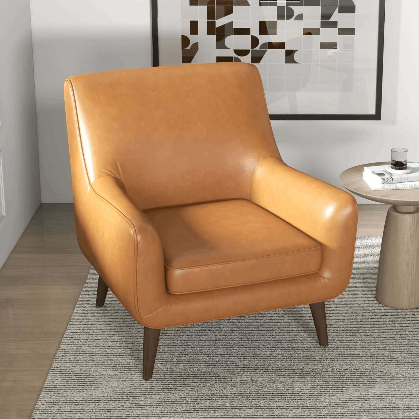 Alex Leather Lounge Accent Chair - Revel Sofa 