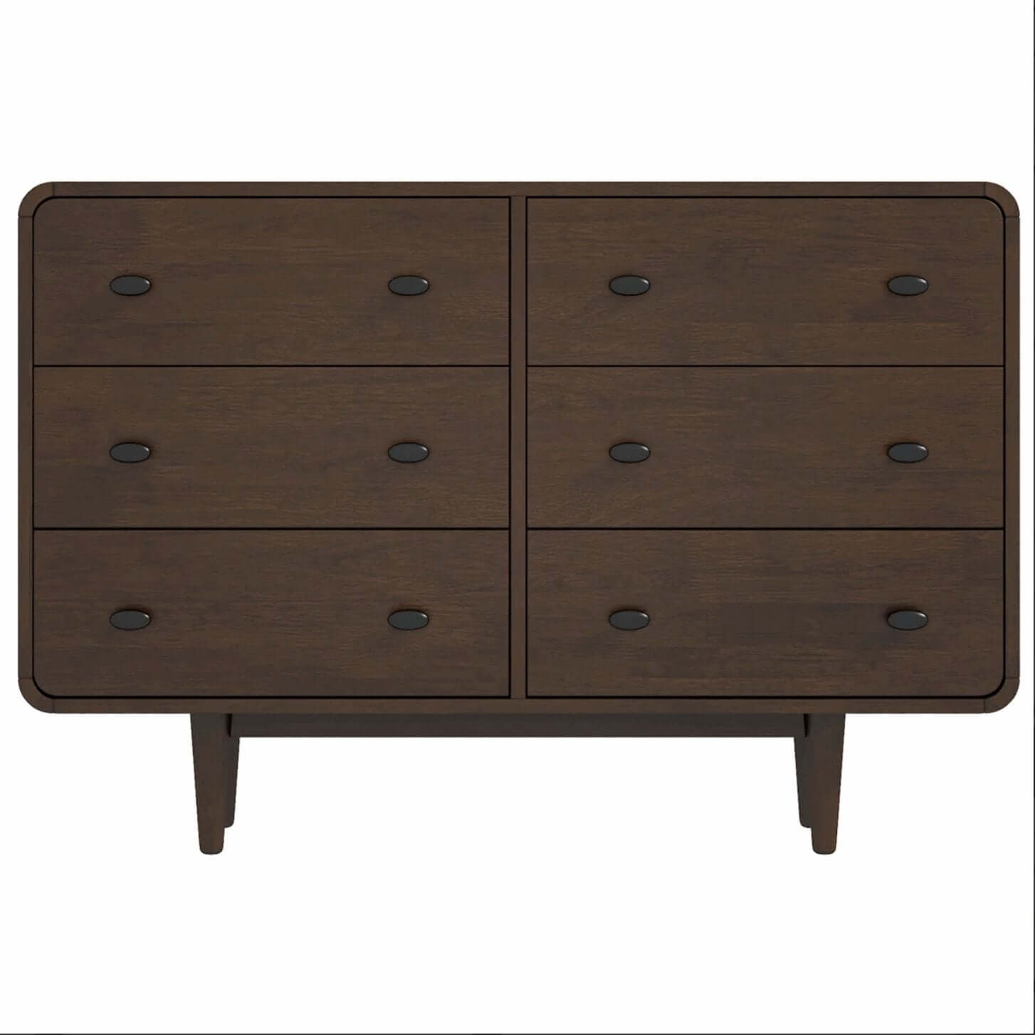 Alexa MCM Dark Walnut Colored Dresser (5 or 6 Drawer) - Revel Sofa 