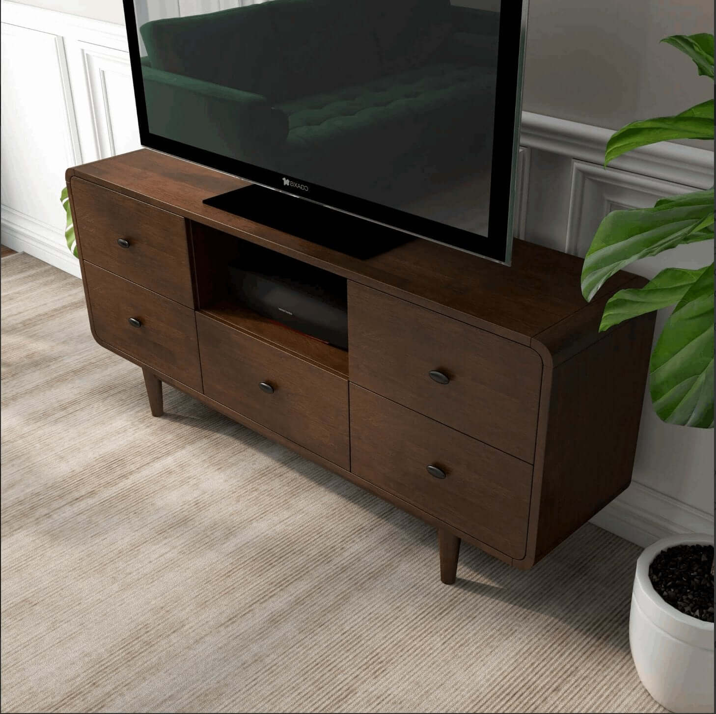 Alexa MCM Style TV Stand Entertainment Console 71" - Revel Sofa 