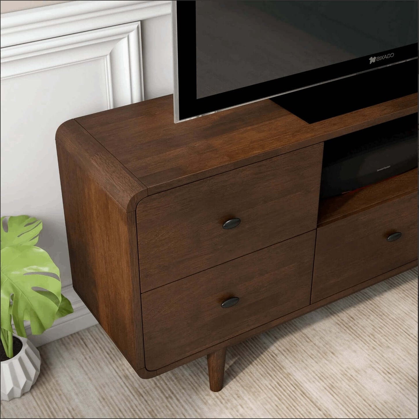 Alexa MCM Style TV Stand Entertainment Console 71" - Revel Sofa 