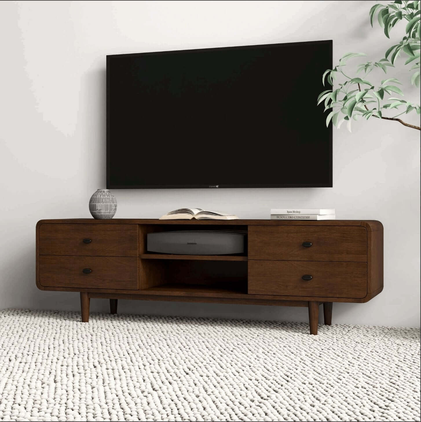 Alexa MCM Style TV Stand Entertainment Console 71" - Revel Sofa 