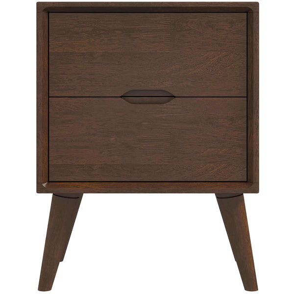 Alexandra MCM Styled Solid Wood Nightstand with 2 Drawers - Revel Sofa 