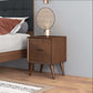 Alexandra MCM Styled Solid Wood Nightstand with 2 Drawers - Revel Sofa 