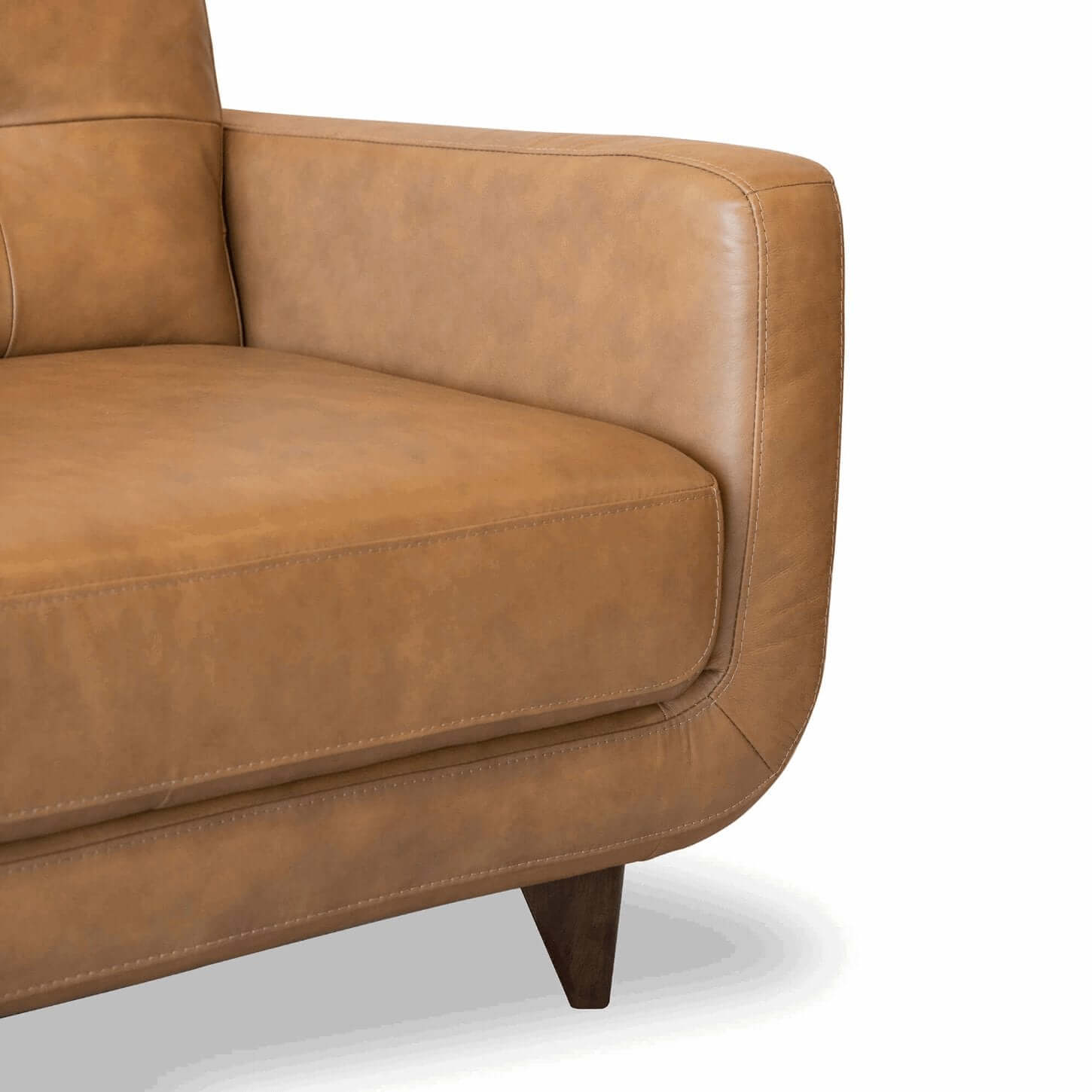 Allison MCM Style Tufted Genuine Leather Sofa 84" - Revel Sofa 