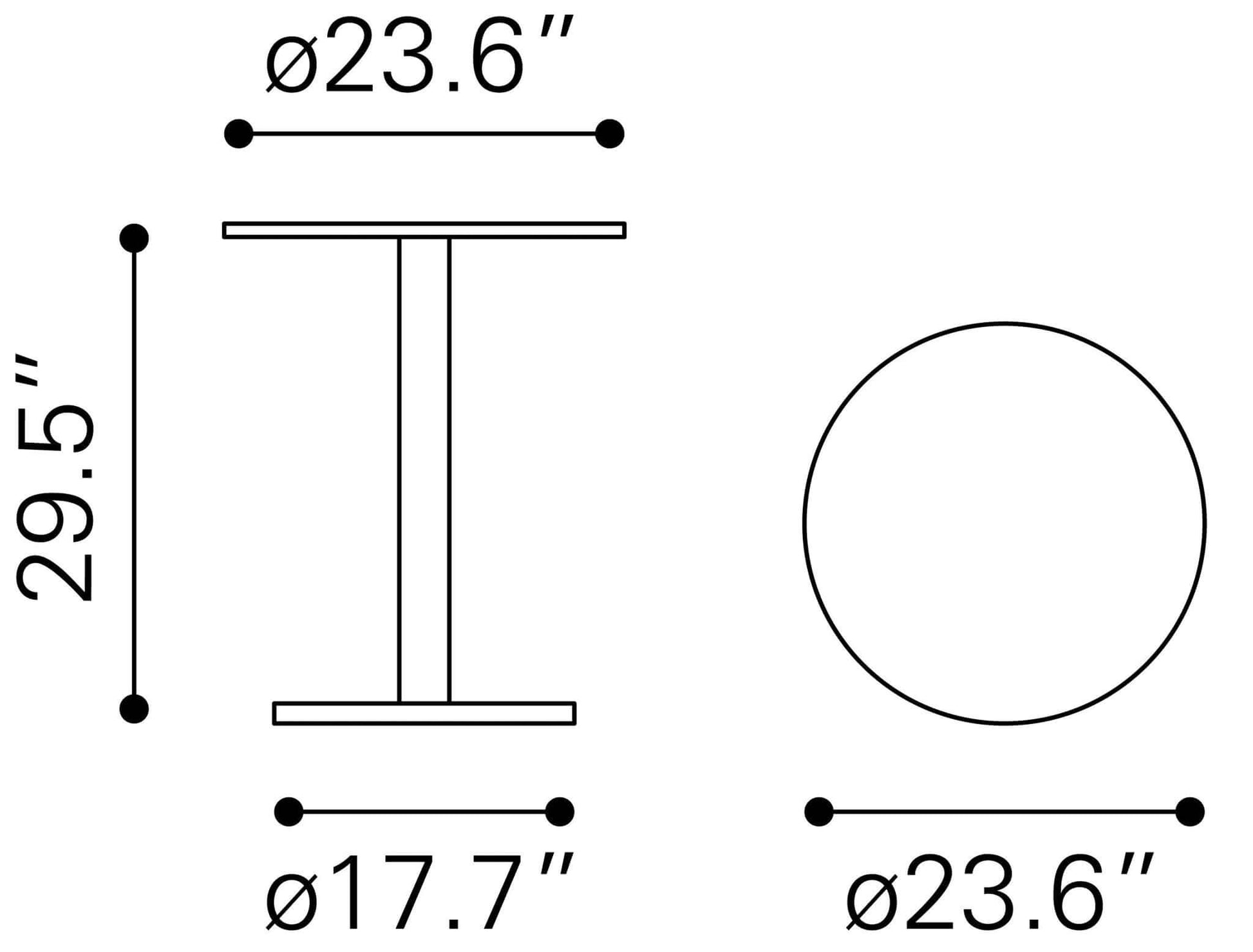 Alto Round Bistro Bar Table - Revel Sofa 