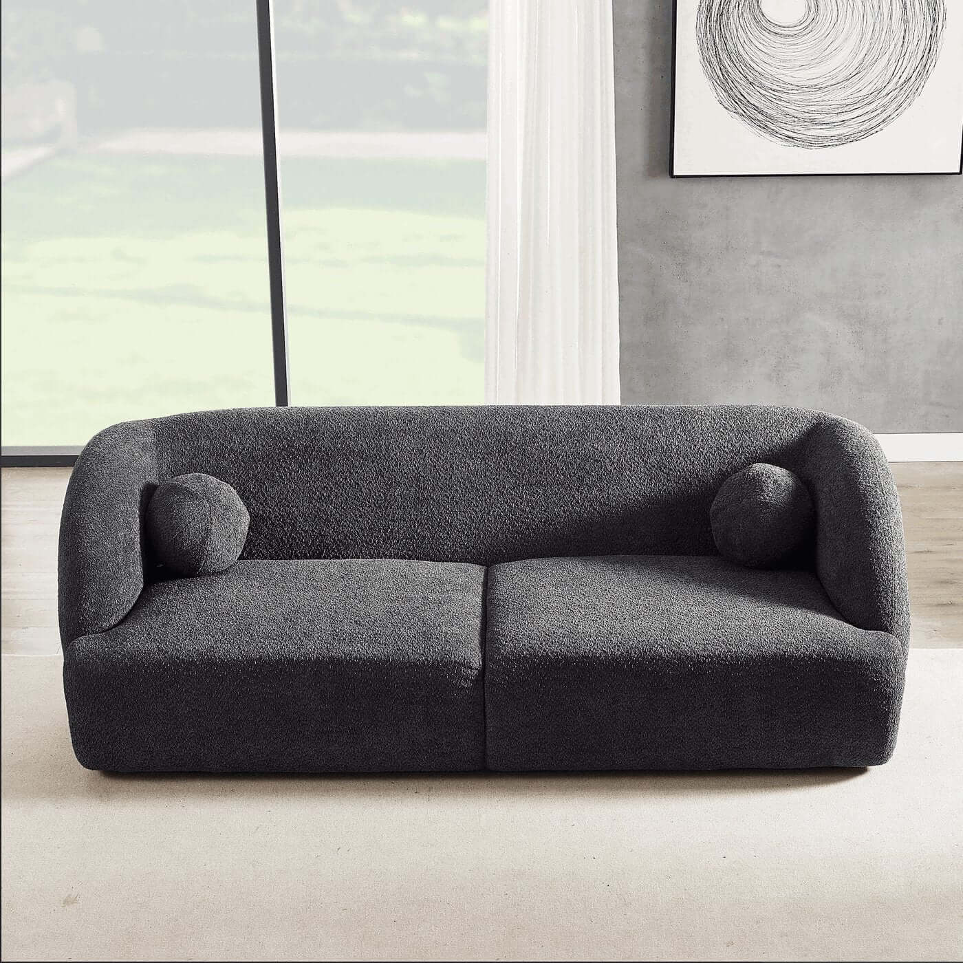 Anna Modern Boucle Sofa Couch 87" - Revel Sofa 