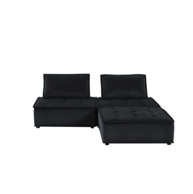 Anna Velvet Modular Sectional Sofa in Gray or Black, Fully Customizable - Revel Sofa 