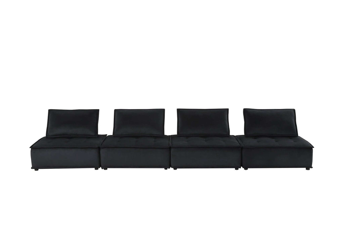 Anna Velvet Modular Sectional Sofa in Gray or Black, Fully Customizable - Revel Sofa 