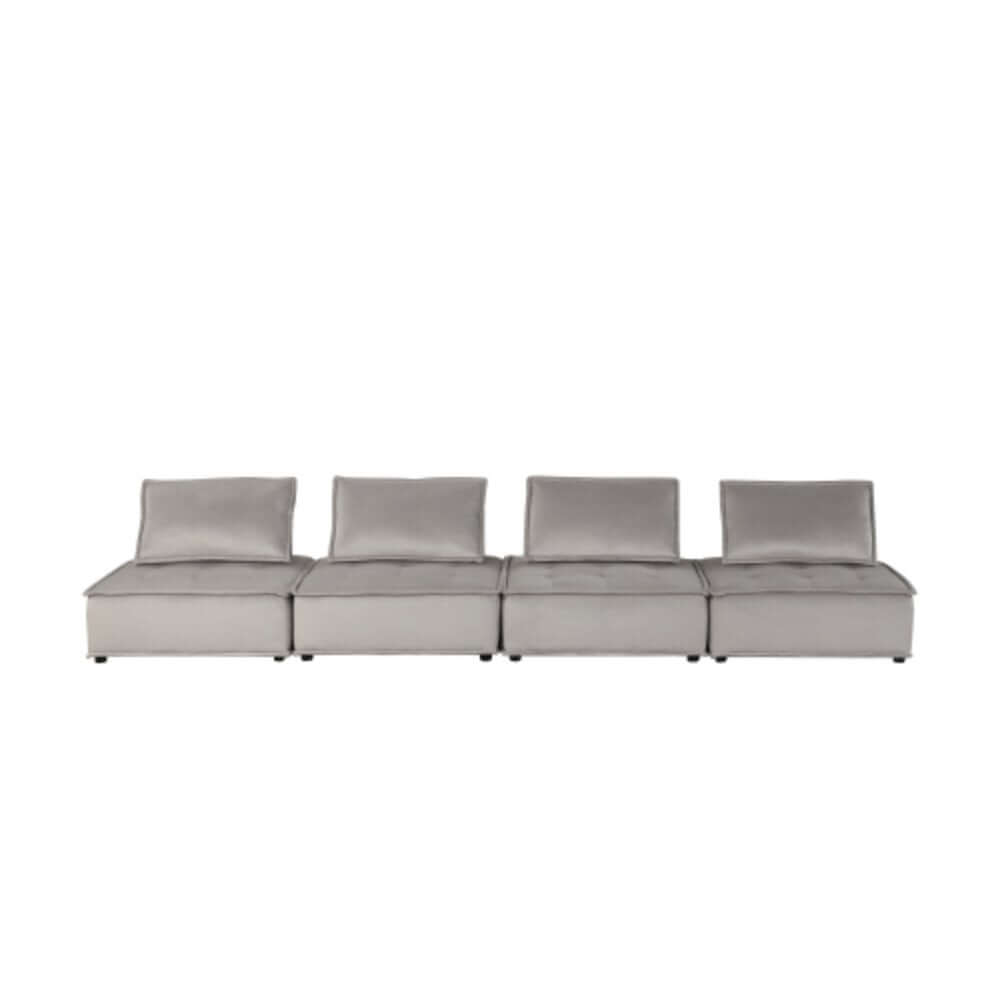 Anna Velvet Modular Sectional Sofa in Gray or Black, Fully Customizable - Revel Sofa 