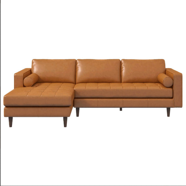 Anthony MCM Tufted L-Shape Sectional Corner Chaise Sofa 101