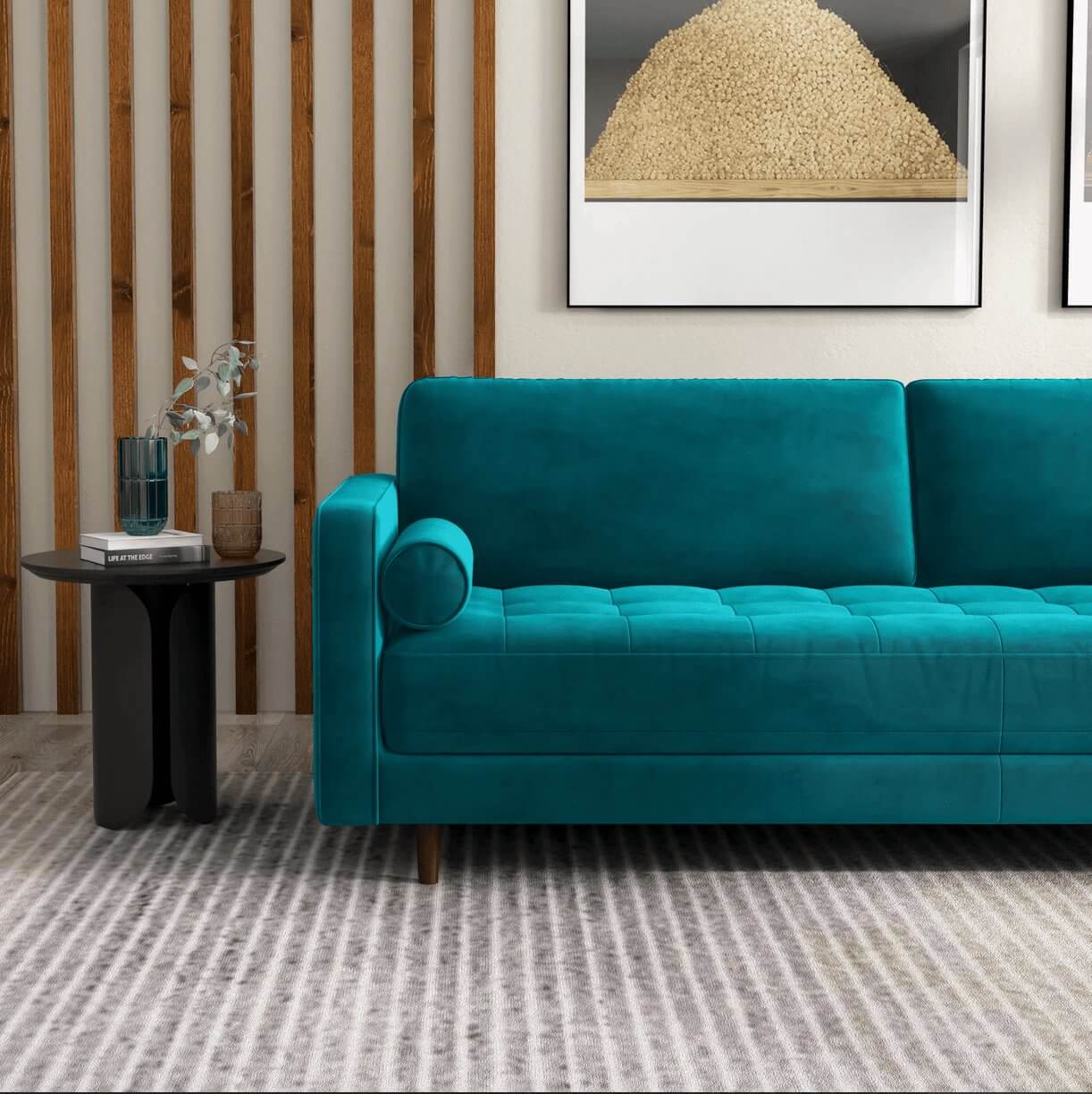 Anthony MCM Styled Tufted Sofa Couch 88" - Revel Sofa 