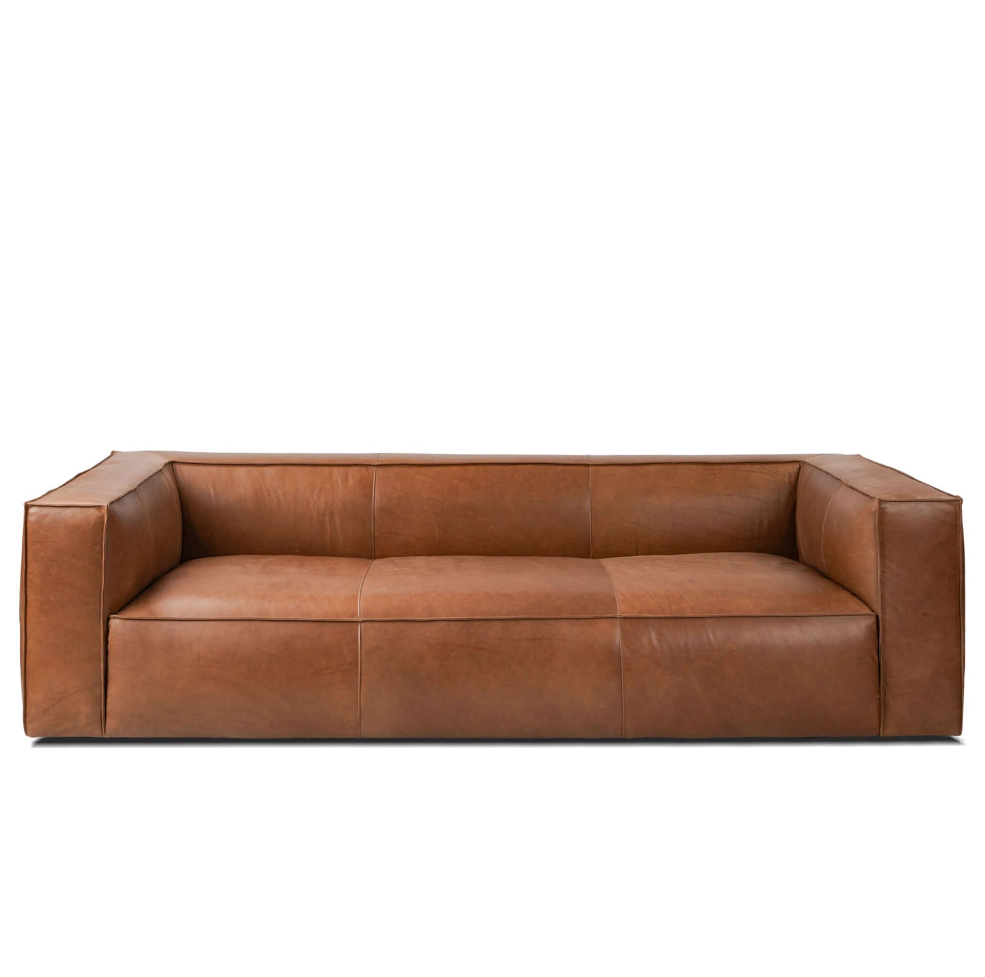 Vanessa Modern Full Aniline Genuine Leather Stationary Sofa 100” - Revel Sofa 