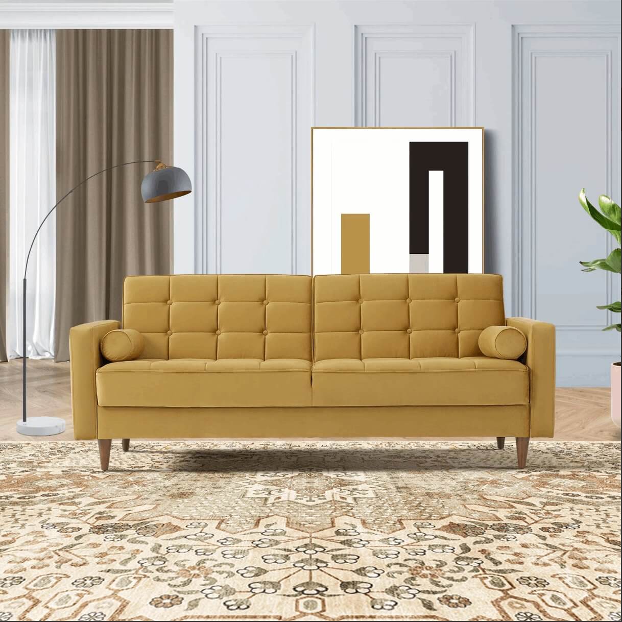 Baneton MCM Style Tufted Sleeper Sofa Couch 84" - Revel Sofa 