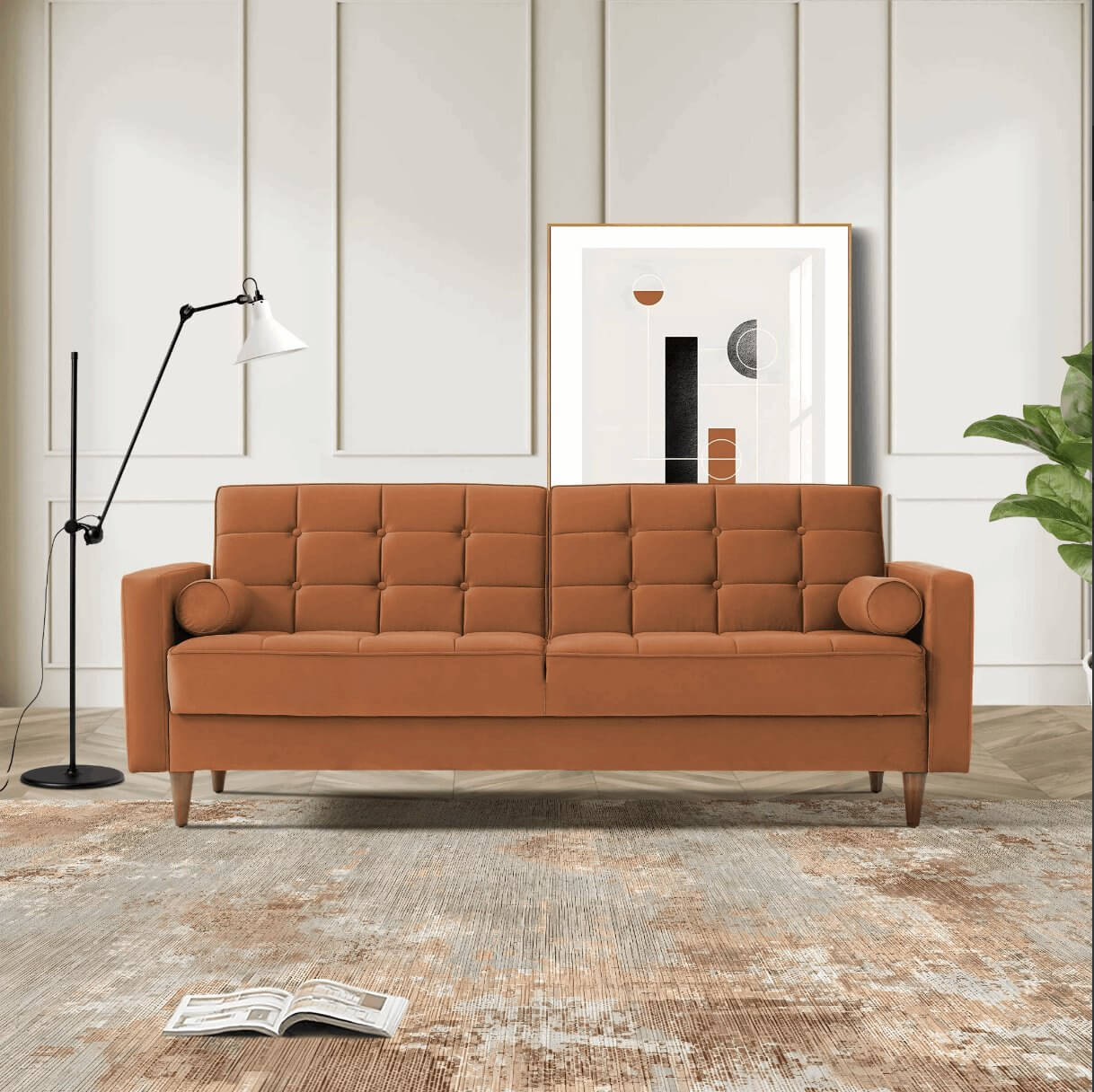 Baneton MCM Style Tufted Sleeper Sofa Couch 84" - Revel Sofa 