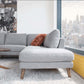 Batres MCM Styled L-Shape Chaise Sectional Sofa, Gray 96" - Revel Sofa 