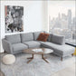 Batres MCM Styled L-Shape Chaise Sectional Sofa, Gray 96" - Revel Sofa 