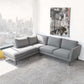 Batres MCM Styled L-Shape Chaise Sectional Sofa, Gray 96" - Revel Sofa 