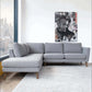 Batres MCM Styled L-Shape Chaise Sectional Sofa, Gray 96" - Revel Sofa 