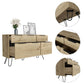 Begonia Double Dresser Four Drawers w/ Hairpin Legs, Color Light Oak - Revel Sofa 