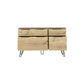 Begonia Double Dresser Four Drawers w/ Hairpin Legs, Color Light Oak - Revel Sofa 