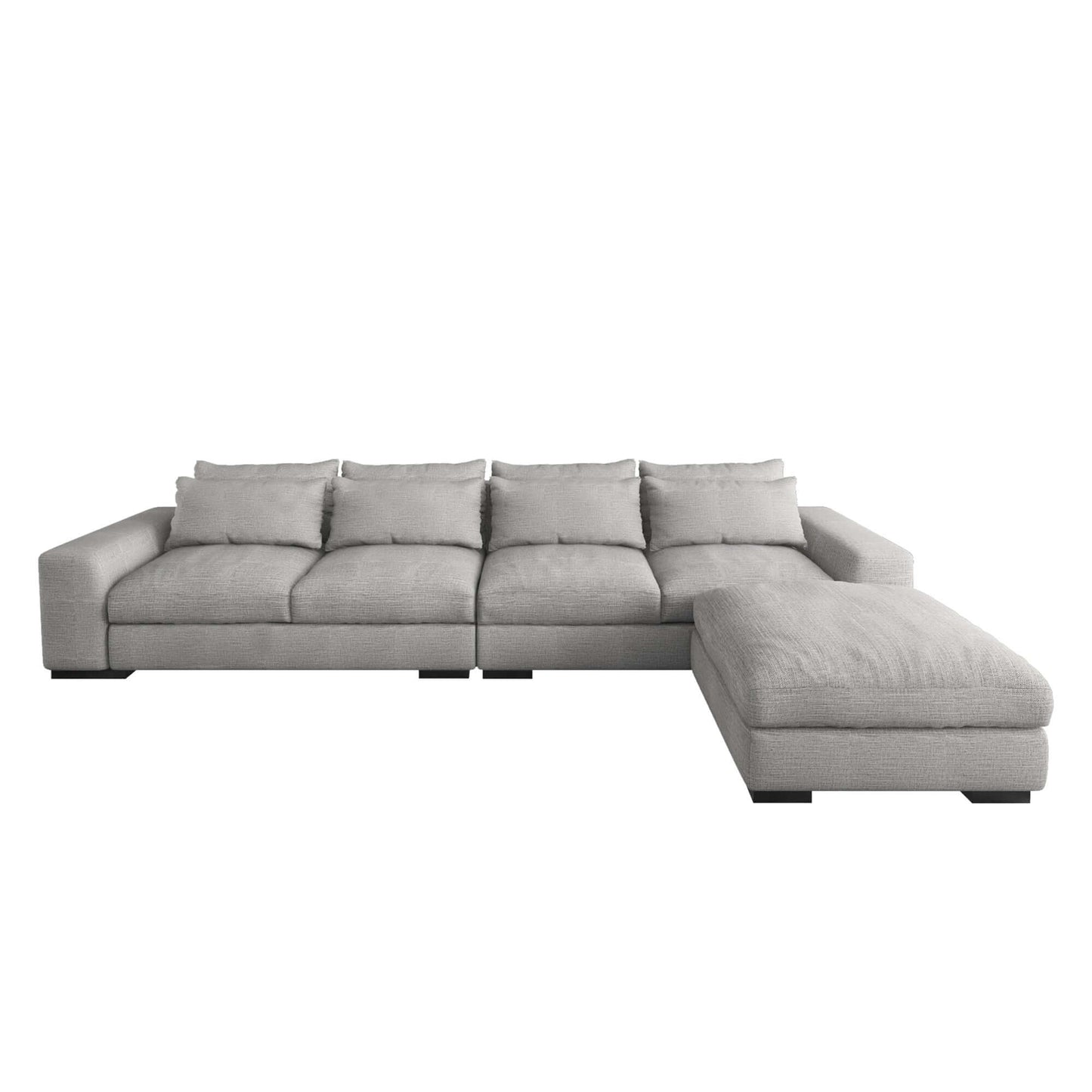 Comfort Modular Sectional 3pc. Sofa  with Ottoman or Chaise, Gray or Blue 150" - Revel Sofa 