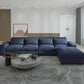 Comfort Modular Sectional 3pc. Sofa  with Ottoman or Chaise, Gray or Blue 150" - Revel Sofa 