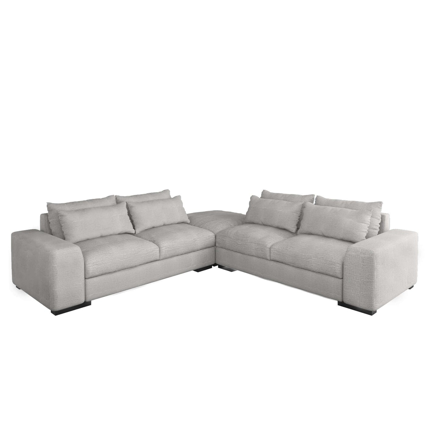 Comfort Modular Sectional 3pc. Sofa  with Ottoman or Chaise, Gray or Blue 150" - Revel Sofa 