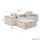 Big-Plush Modular Corduroy Sectional Sofa Customizable (Brown, Black, or Beige)