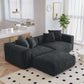 Big-Plush Modular Corduroy Sectional Sofa Customizable (Brown, Black, or Beige)