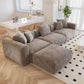 Big-Plush Modular Corduroy Sectional Sofa Customizable (Brown, Black, or Beige)