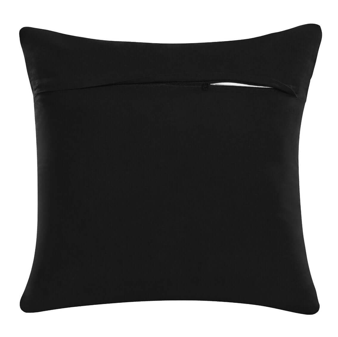 Black And White Polyester Zebra Print Zippered Throw Pillow 20"x20"