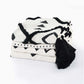 Black And White Woven Cotton Geometric Throw Blanket - Revel Sofa 