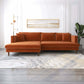 Blake Modern Velvet L-Shape Chaise Sectional Sofa 107" - Revel Sofa 