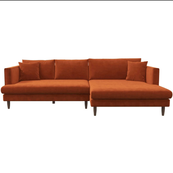 Blake Modern Velvet L-Shape Chaise Sectional Sofa 107 - Revel Sofa 