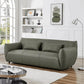 Blur Genuine Leather Round Arm Sofa in Olive 88" - Revel Sofa 