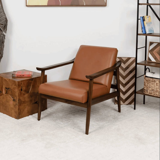 Brandon MCM Leather Lounge Accent Chair - Revel Sofa 