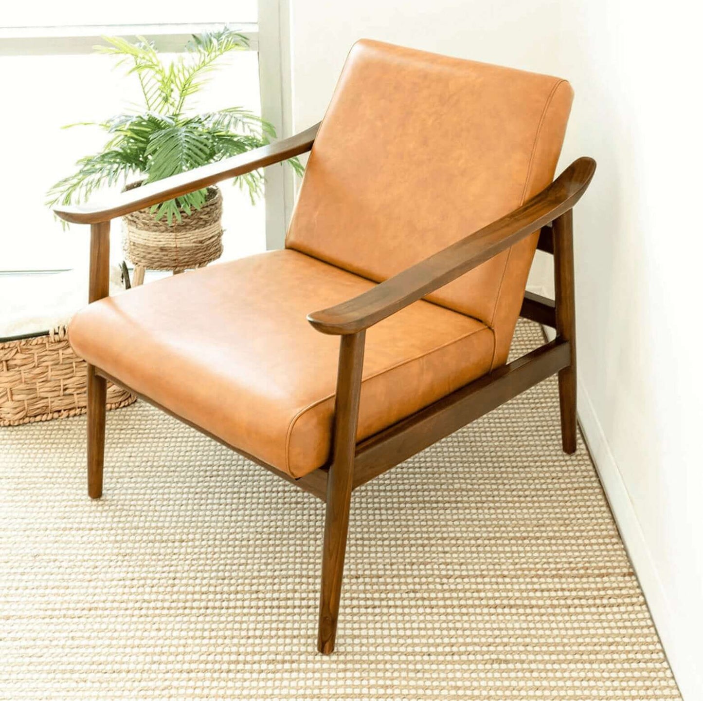 Brandon MCM Leather Lounge Accent Chair - Revel Sofa 