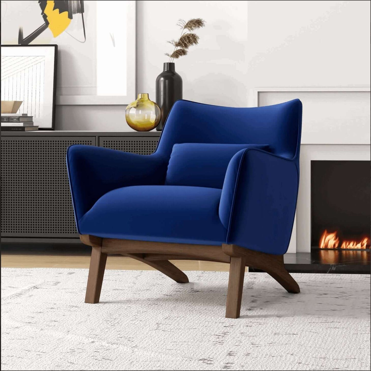 Brayden Lounge Arm Chair in Velvet, Boucle & Linen - Revel Sofa 